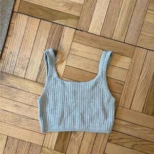 Wilfred Ribbed Gray Crop Top